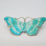 Sterling Silver Guilloche Enamel Butterfly Brooch Antique 1912 Birmingham