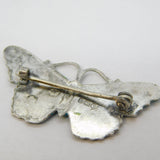 Sterling Silver Guilloche Enamel Butterfly Brooch Antique 1912 Birmingham