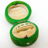 14ct Yellow Gold, Emerald & Diamond Half-Eternity Ring Vintage c1980