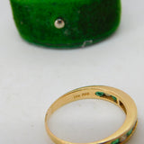 14ct Yellow Gold, Emerald & Diamond Half-Eternity Ring Vintage c1980