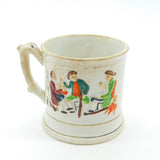 19th Century Staffordshire Ceramic Frog Mug Tankard Pub Tavern Scene Georgian