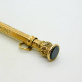 Victorian 9ct Yellow Gold Cased Bloodstone Set Propelling Pencil Antique c1880