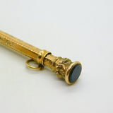 Victorian 9ct Yellow Gold Cased Bloodstone Set Propelling Pencil Antique c1880
