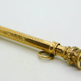 Victorian 9ct Yellow Gold Cased Bloodstone Set Propelling Pencil Antique c1880
