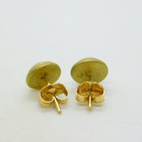 14ct Yellow Gold & Cabochon Turquoise Set Stud Earrings Vintage c1970