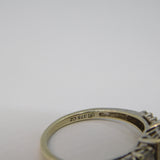 9ct White Gold & Spinel Set Graduating Dress Ring Vintage c1990