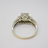 9ct White Gold & Spinel Set Graduating Dress Ring Vintage c1990