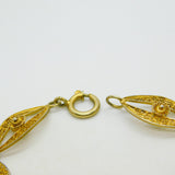 Chinese Export Sterling Silver Gilt & Enamel Floral Filigree Bracelet Mid-Century c1950