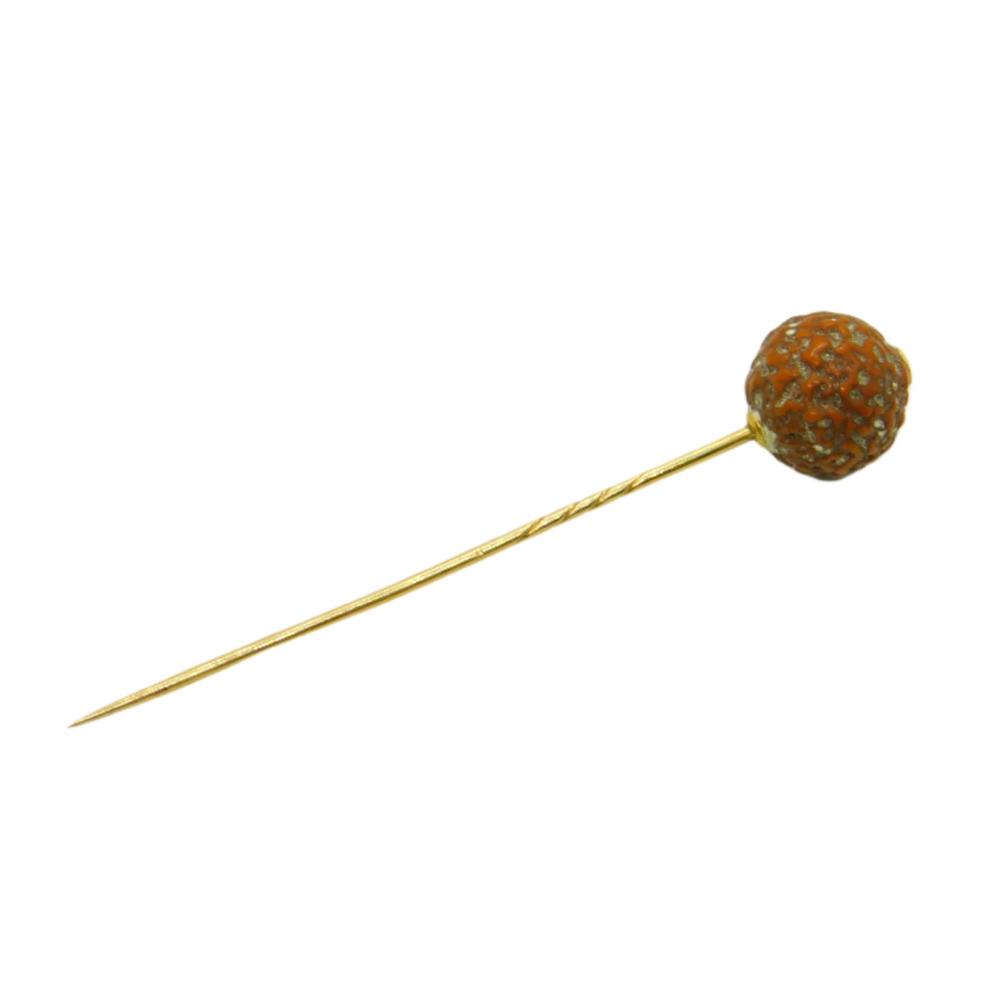 Victorian 9ct Yellow Gold Organic Nut Set Stick Pin Antique c1890