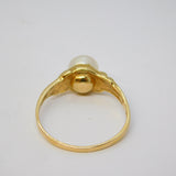 9ct Yellow Gold Pearl Set Dress Ring Vintage c1980 Birmingham