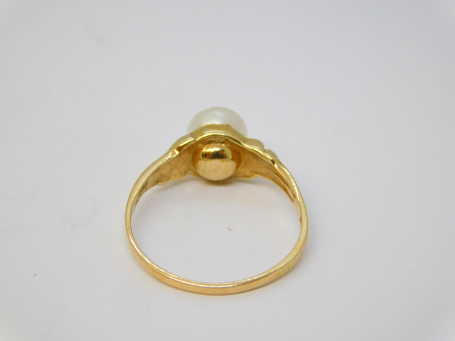 9ct Yellow Gold Pearl Set Dress Ring Vintage c1980 Birmingham