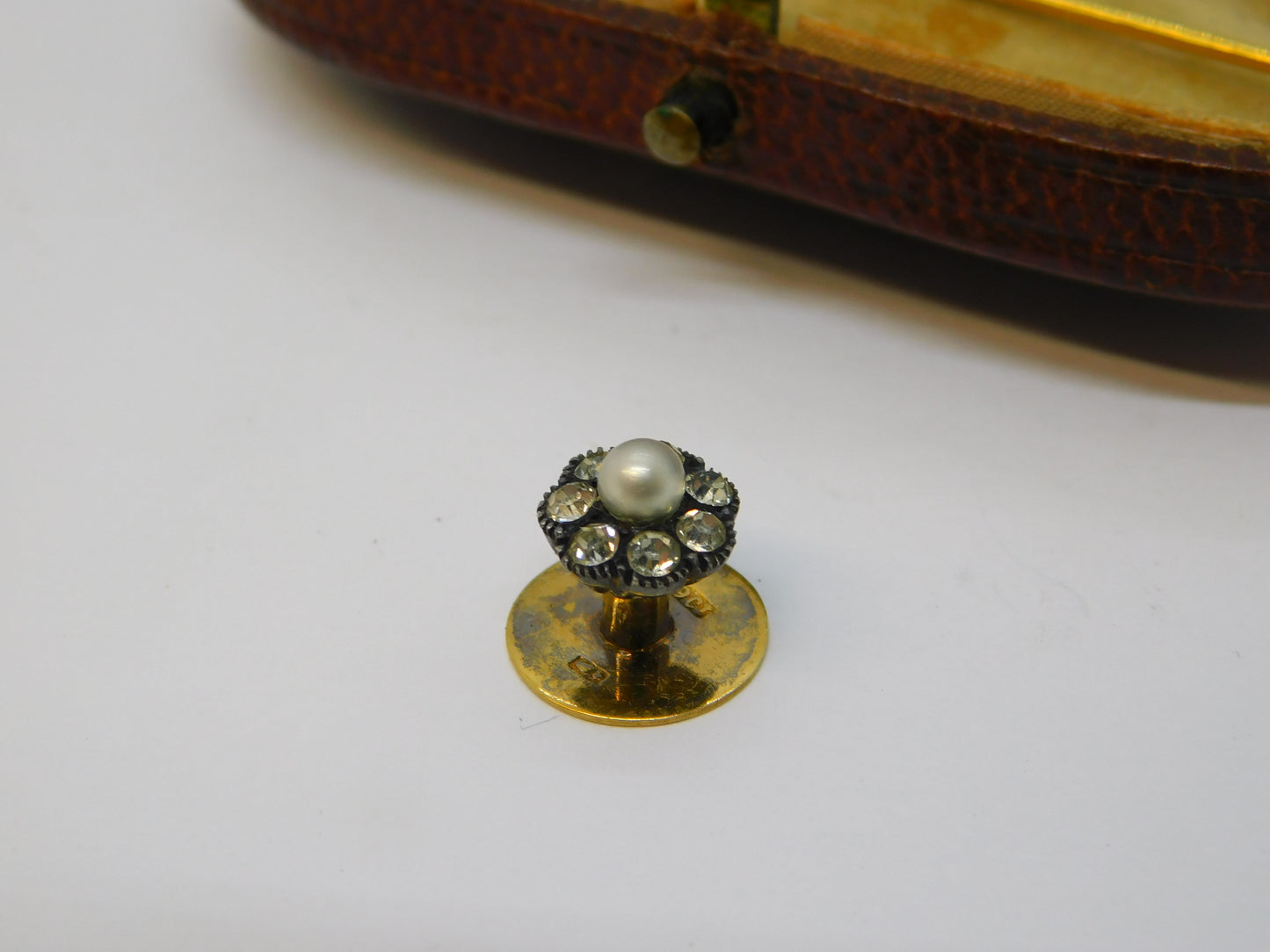 Edwardian Boxed 9ct Gold Adjustable Stick Pin & Stud Set Antique c1910