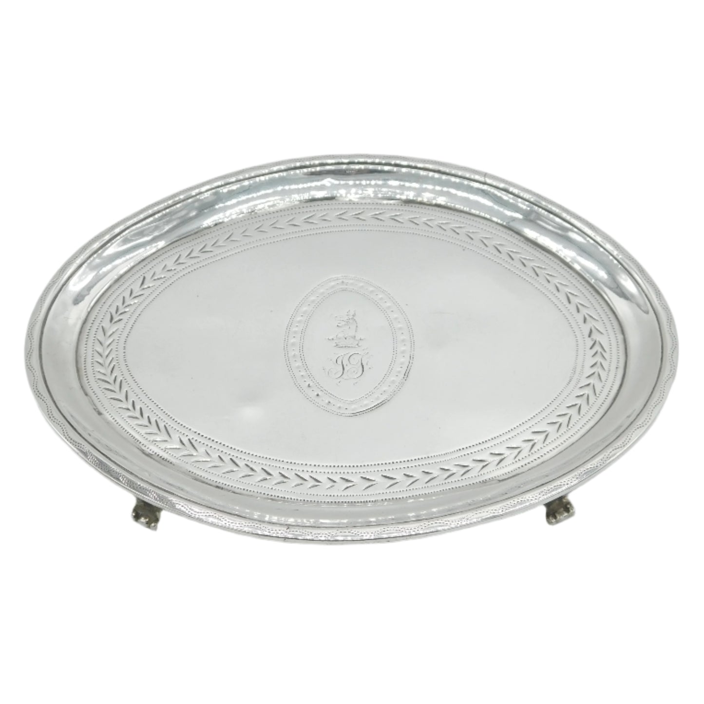 George III Sterling Silver Dog Crest Teapot Stand Antique 1788 London