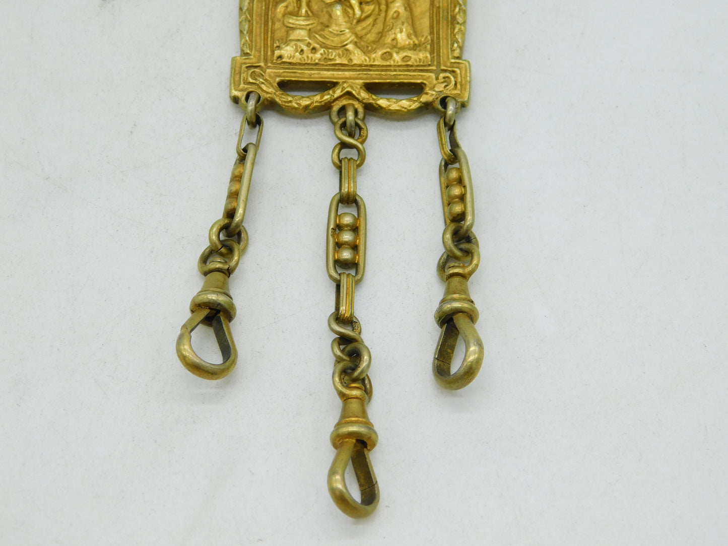 19th Century German Sterling Silver Gilt Ornate Sewing Chatelaine Antique c1860