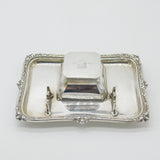 Sterling Silver Hukin & Heath Desktop Inkstand Boar Crest Antique 1921 Art Deco
