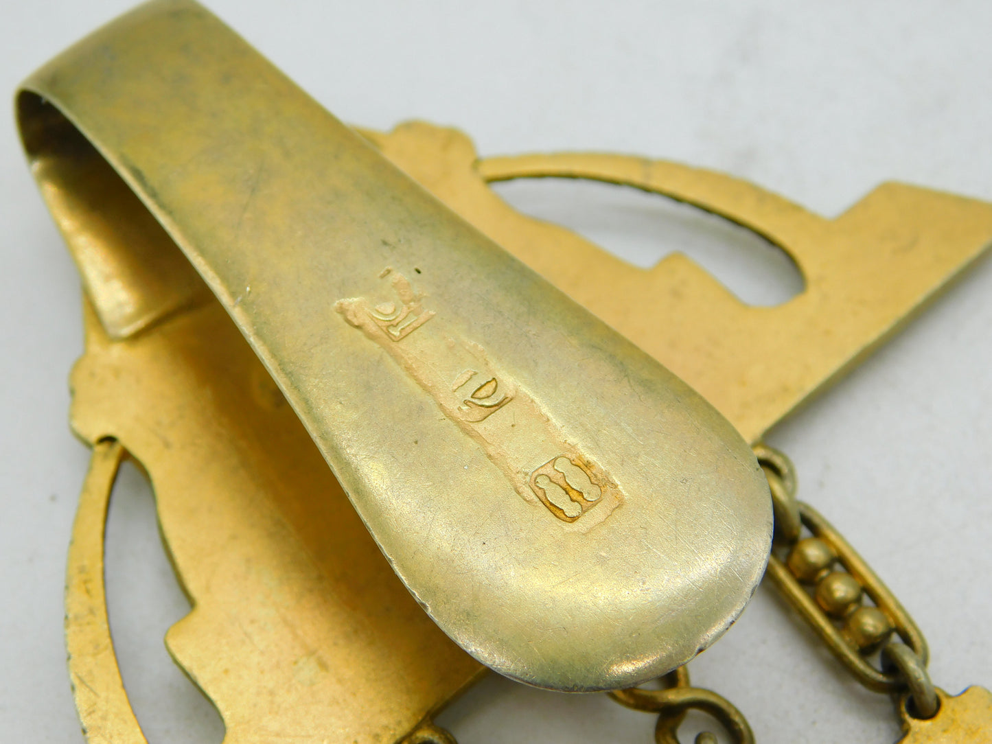 19th Century German Sterling Silver Gilt Ornate Sewing Chatelaine Antique c1860