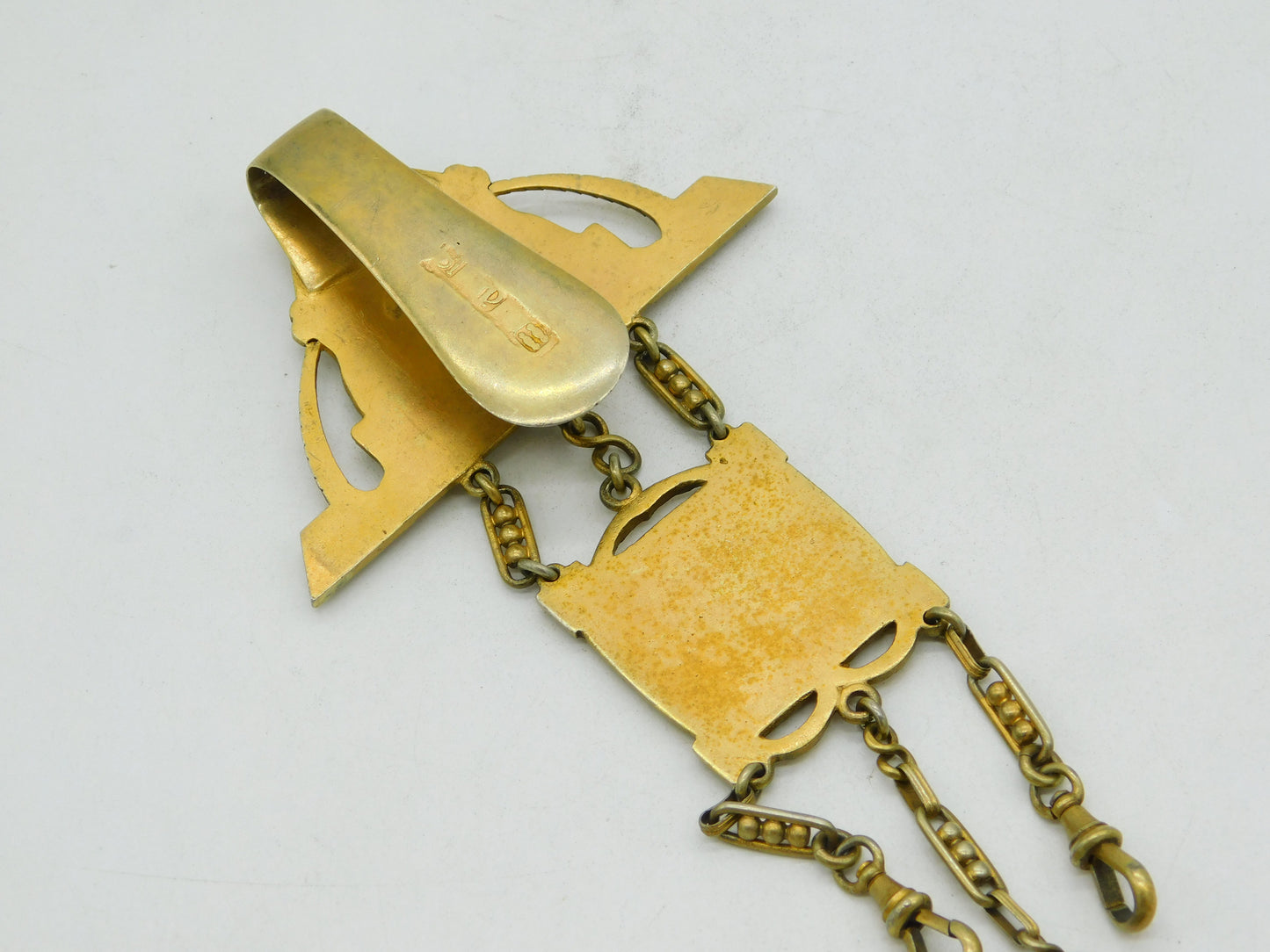 19th Century German Sterling Silver Gilt Ornate Sewing Chatelaine Antique c1860