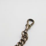 Sterling Silver Graduating Double Albert Watch Chain Spinner Fob 1921 Antique