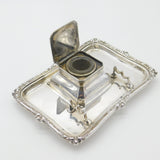 Sterling Silver Hukin & Heath Desktop Inkstand Boar Crest Antique 1921 Art Deco