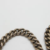 Sterling Silver Graduating Double Albert Watch Chain Spinner Fob 1921 Antique