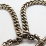 Sterling Silver Graduating Double Albert Watch Chain Spinner Fob 1921 Antique