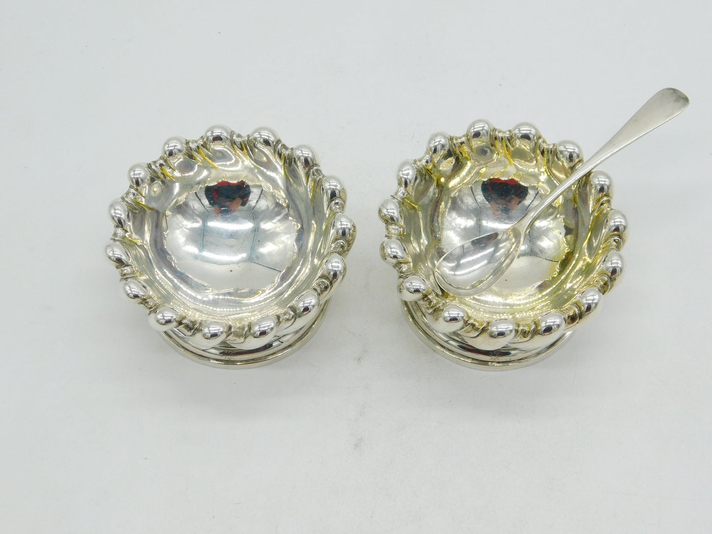 George IV Pair of Sterling Silver Order of Bath Salt Cellars Antique 1828 London