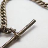 Sterling Silver Graduating Double Albert Watch Chain Spinner Fob 1921 Antique