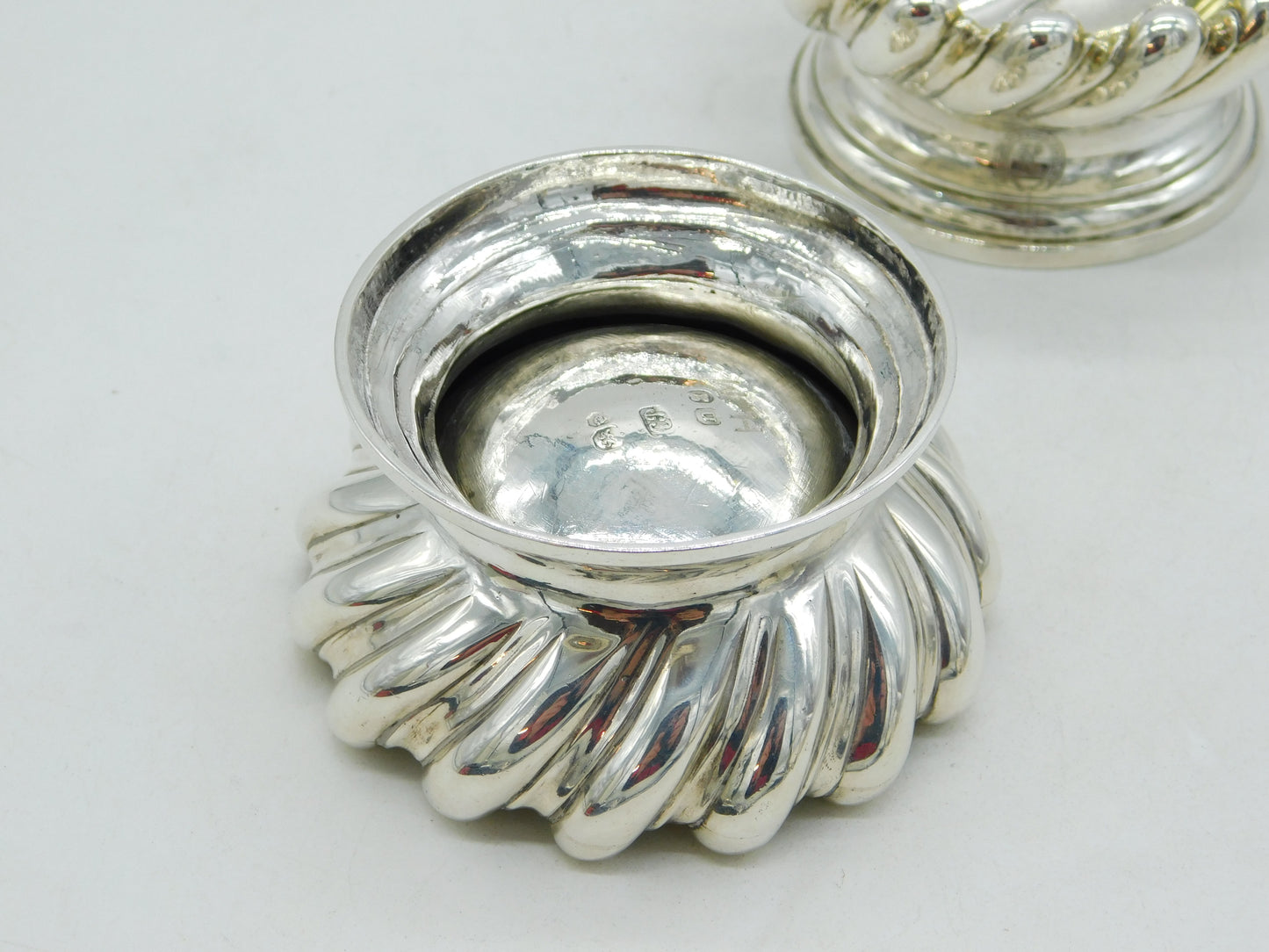 George IV Pair of Sterling Silver Order of Bath Salt Cellars Antique 1828 London