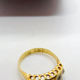 Victorian 18ct Yellow Gold Cabochon Moonstone Boat Ring Antique 1899 Chester