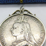 Sterling Silver Queen Victorian Mounted Crown Coin Pendant Antique 1890