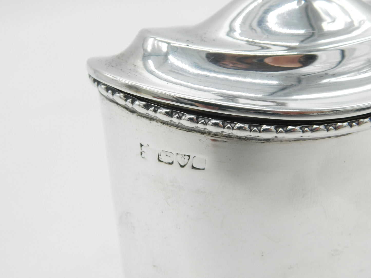 Edwardian Sterling Silver Oval Tea Caddy Antique c1910 Chester