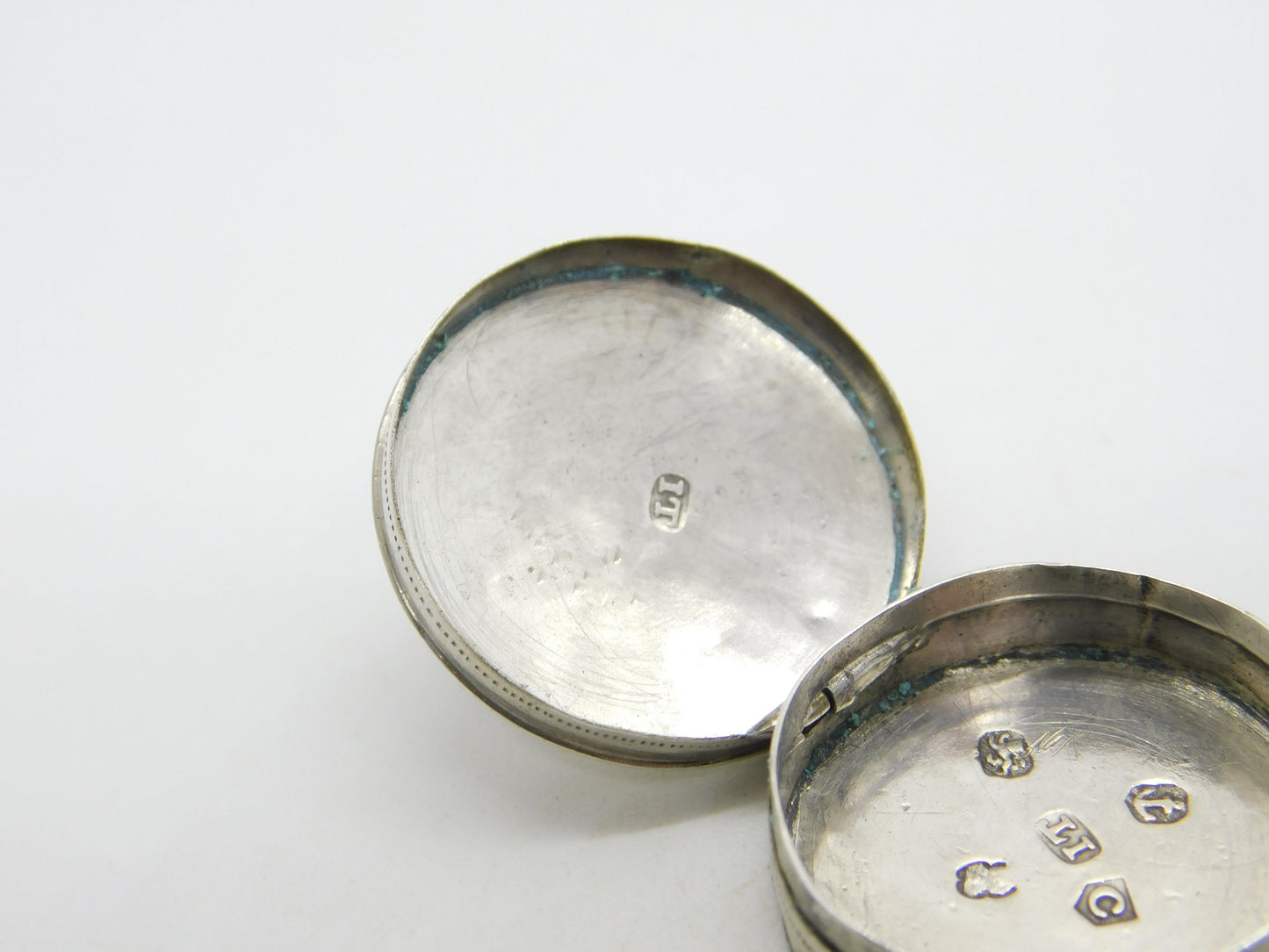 George III Sterling Silver Circular Patch Box Antique 1800 Birmingham
