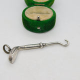 Edwardian Sterling Silver Golf Club Button Hook Fob Antique 1908 Birmingham