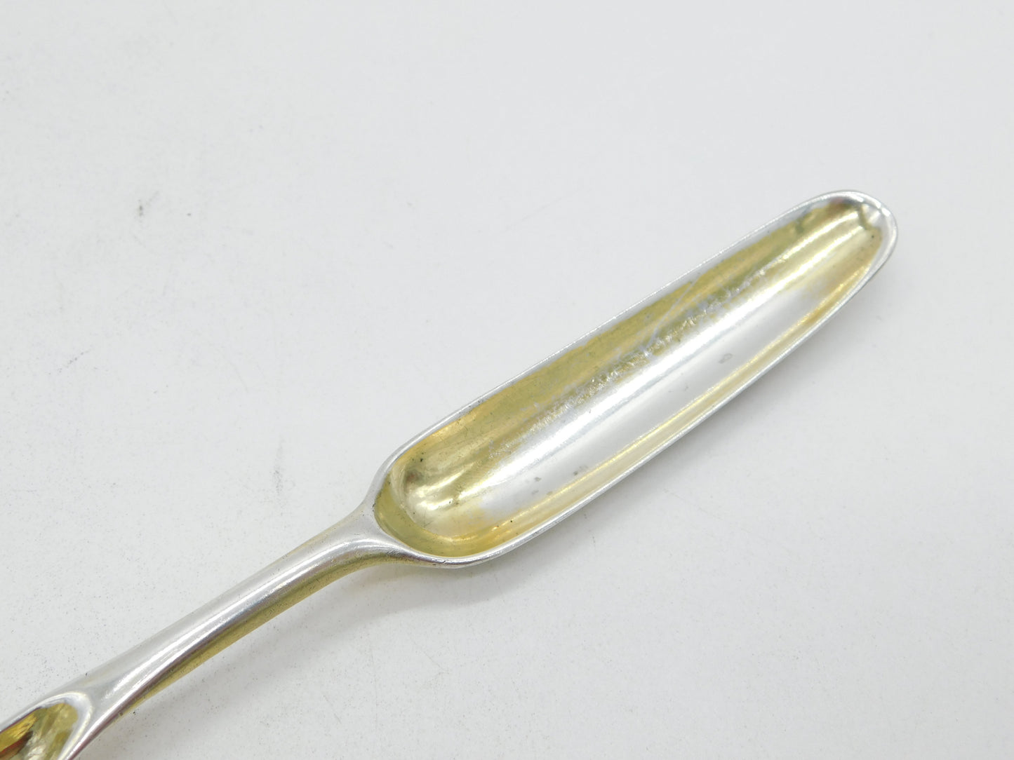 George III Sterling Silver Gilt Bone Marrow Scoop Antique 1766 London