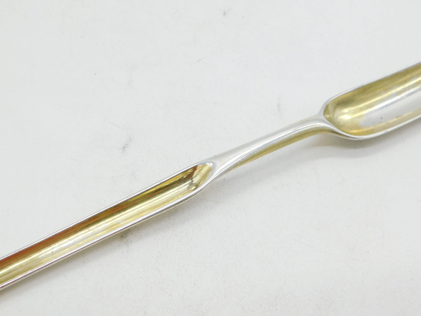 George III Sterling Silver Gilt Bone Marrow Scoop Antique 1766 London