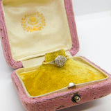 Victorian 18ct Yellow Gold 0.1ct Diamond Set Floral Cluster Ring Antique c1890