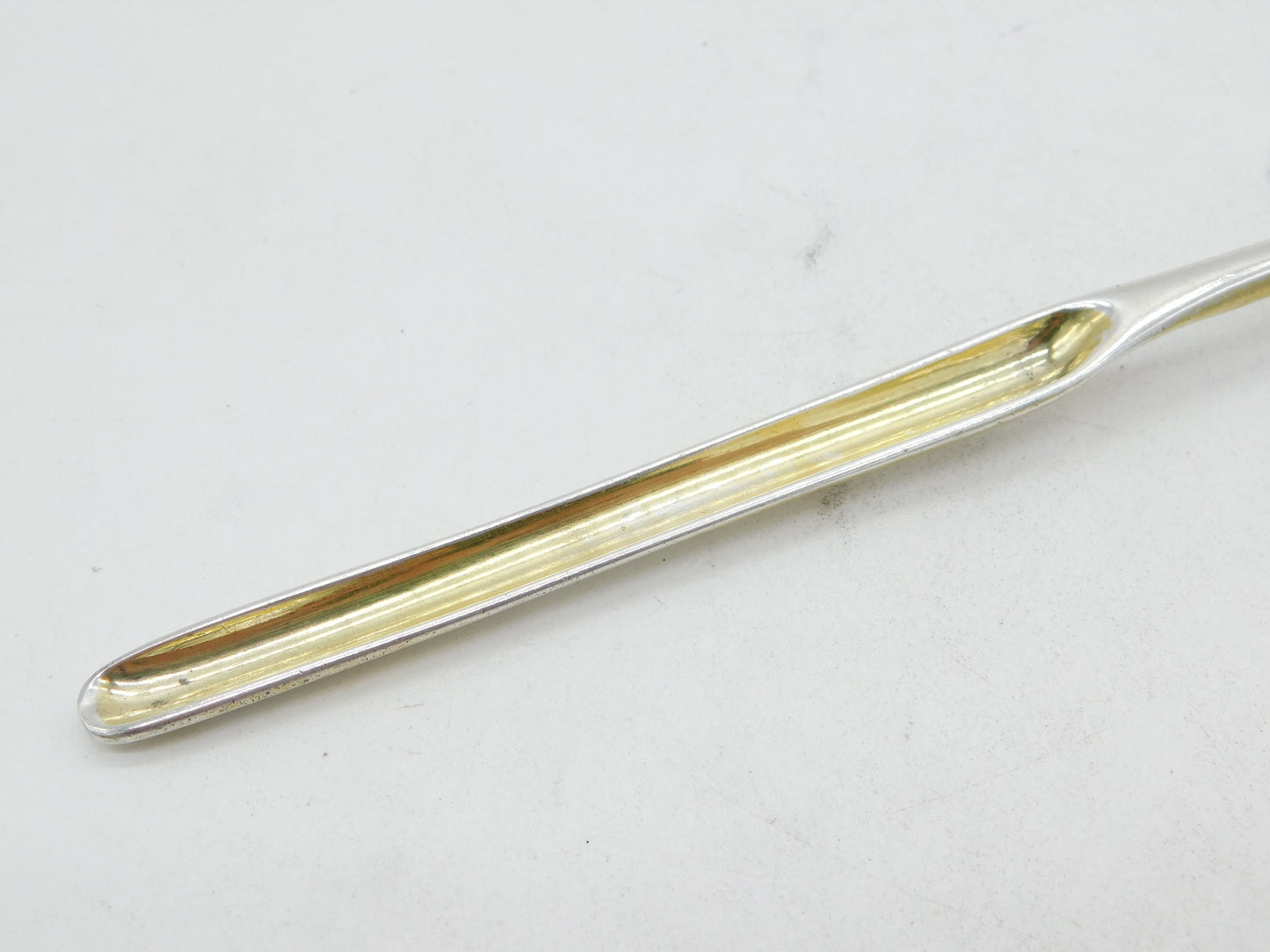 George III Sterling Silver Gilt Bone Marrow Scoop Antique 1766 London