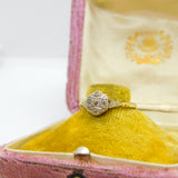 Victorian 18ct Yellow Gold 0.1ct Diamond Set Floral Cluster Ring Antique c1890