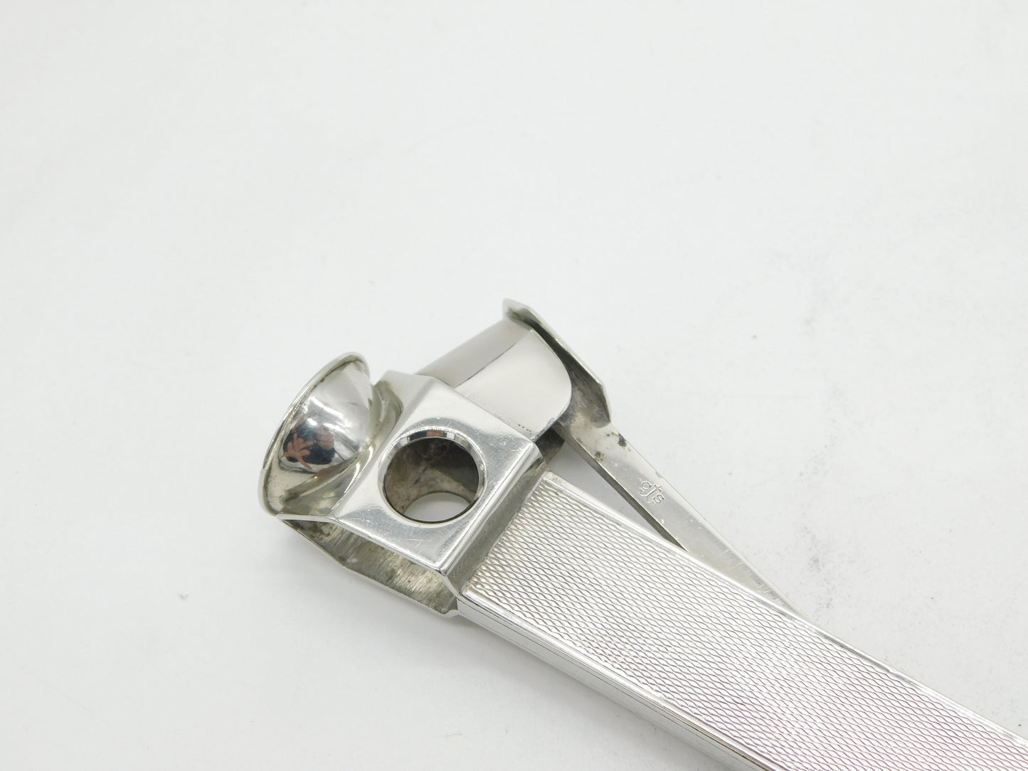 20th Century .835 Silver Engine Turned Cigar Cutter Tool Antique c1920 Art Deco