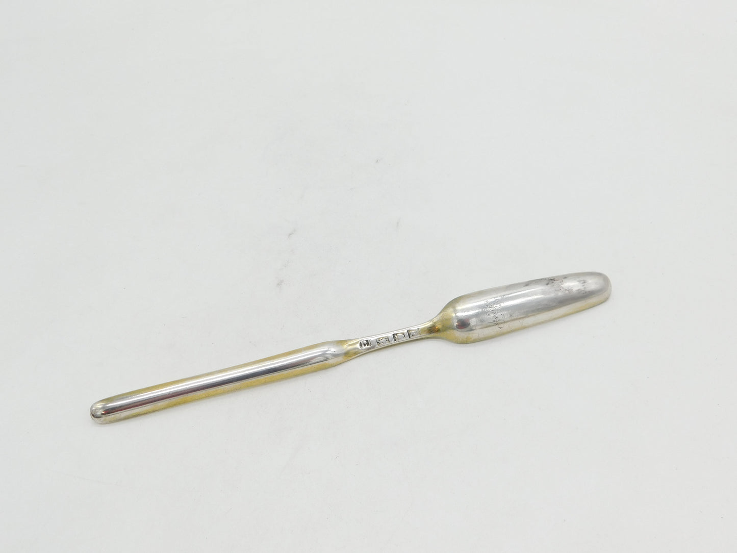 George III Sterling Silver Gilt Bone Marrow Scoop Antique 1766 London