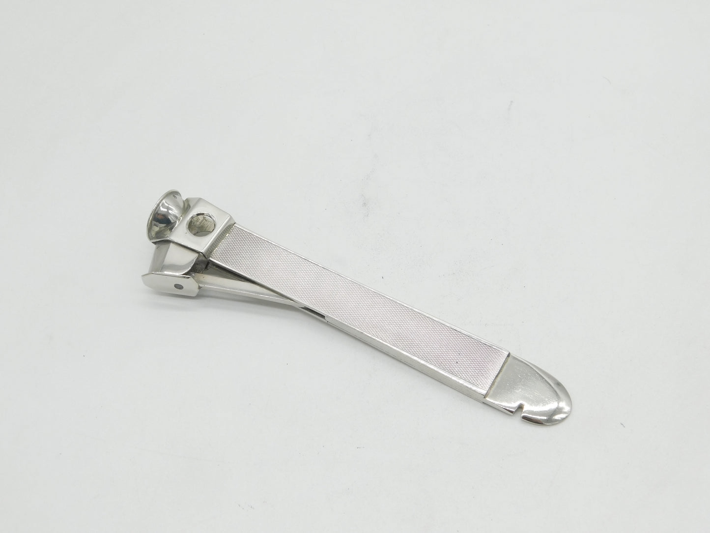 20th Century .835 Silver Engine Turned Cigar Cutter Tool Antique c1920 Art Deco