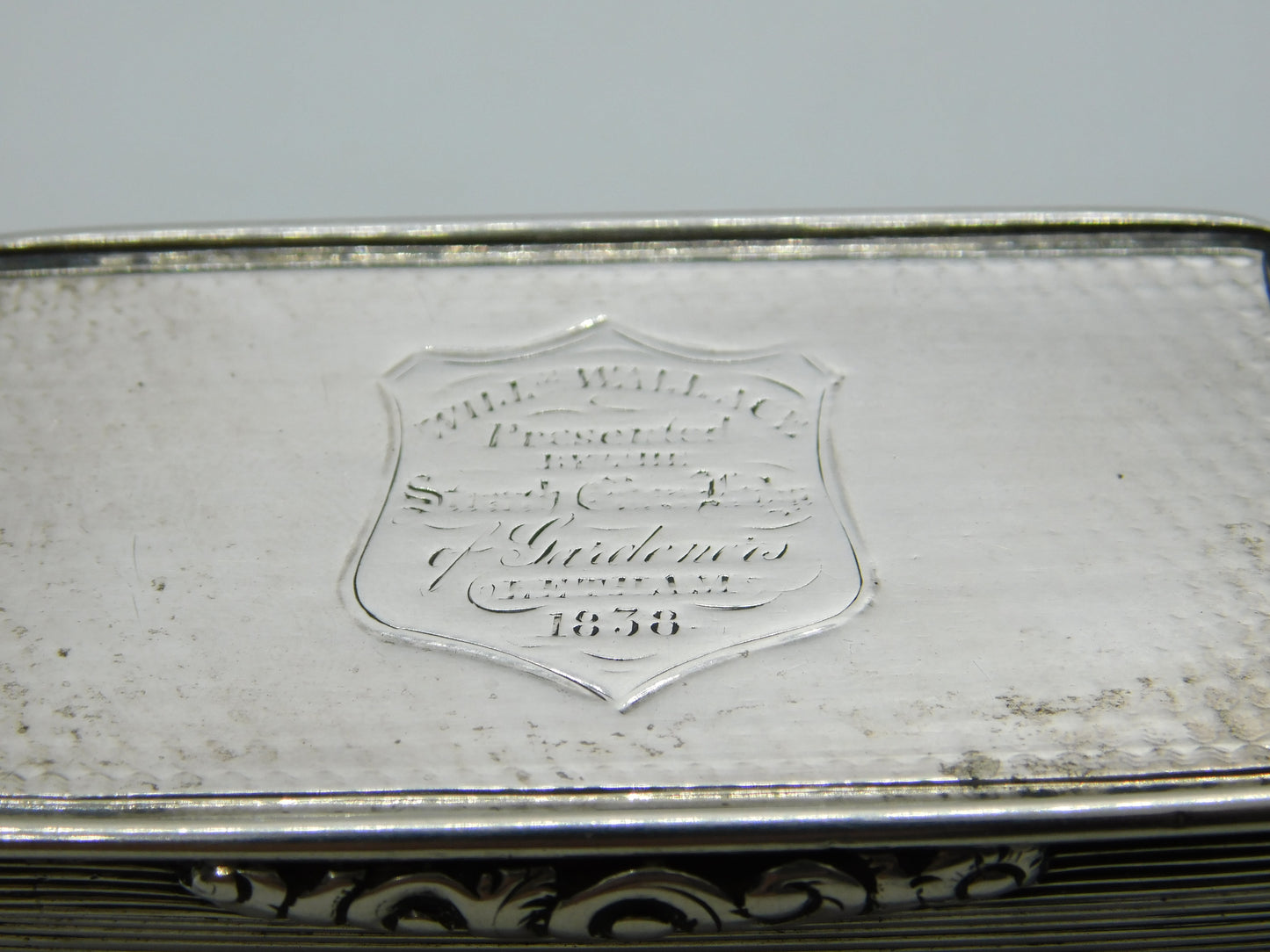 George IV Sterling Silver Lined Snuff Box Antique 1827 Birmingham
