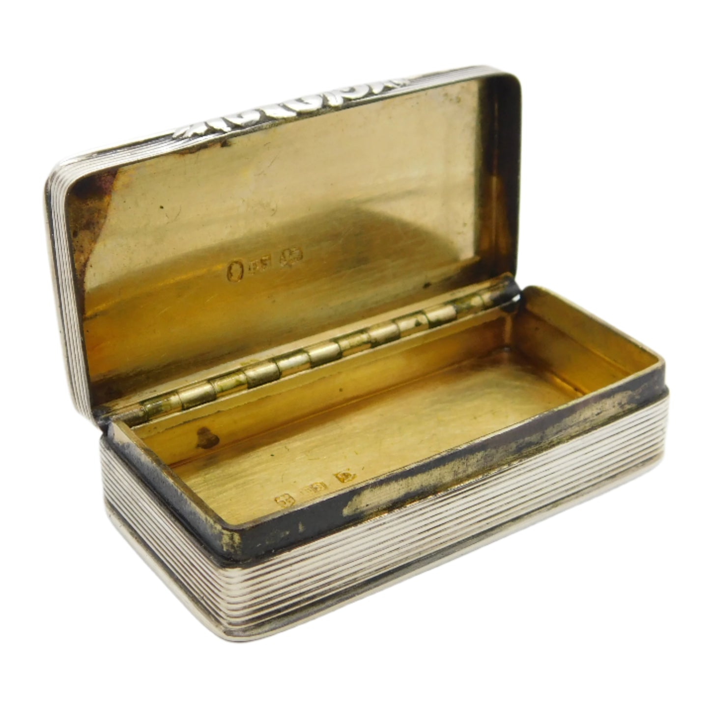 George IV Sterling Silver Lined Snuff Box Antique 1827 Birmingham
