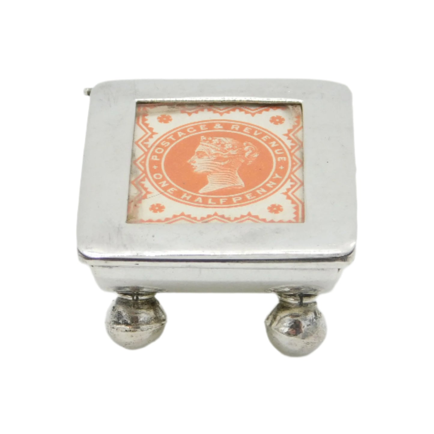Sterling Silver Victorian Stamp Set Stamp Case or Box Vintage c1970