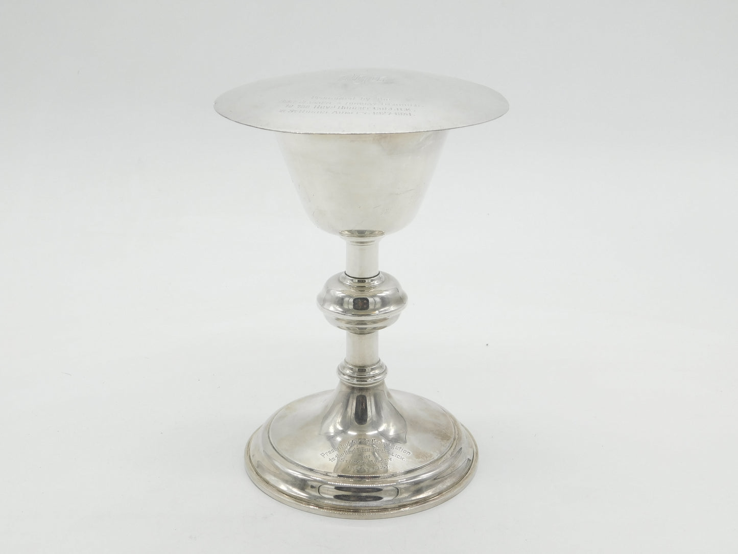 Sterling Silver 'IHS' Communion Chalice & Paten Antique 1929 London Art Deco
