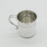 Sterling Silver Lined Pattern Christening Mug Antique 1925 Birmingham Art Deco