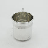 Sterling Silver Lined Pattern Christening Mug Antique 1925 Birmingham Art Deco
