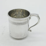 Sterling Silver Lined Pattern Christening Mug Antique 1925 Birmingham Art Deco