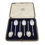 Victorian Boxed Sterling Silver Apostle Spoon Set Antique 1890 London