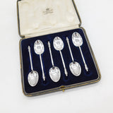 Victorian Boxed Sterling Silver Apostle Spoon Set Antique 1890 London